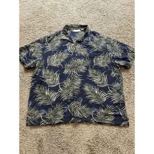 Men's Caribbean Short Sleeve Button Up Floral Shirt %100 Silk - XL